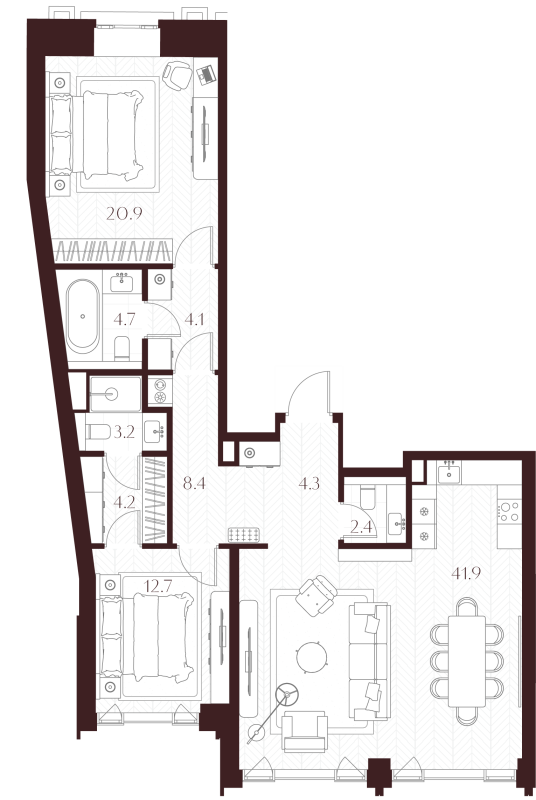3 ккв (Евро) 106,8 м²