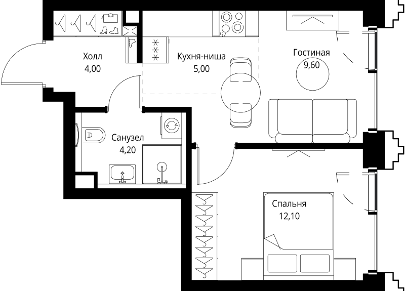 1 ккв 35,2 м²