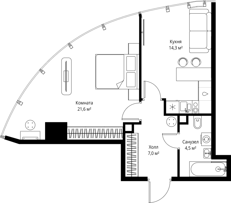 1 ккв 47,4 м²