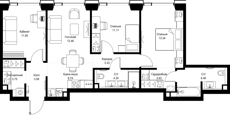 4 ккв (Евро) 80,3 м²