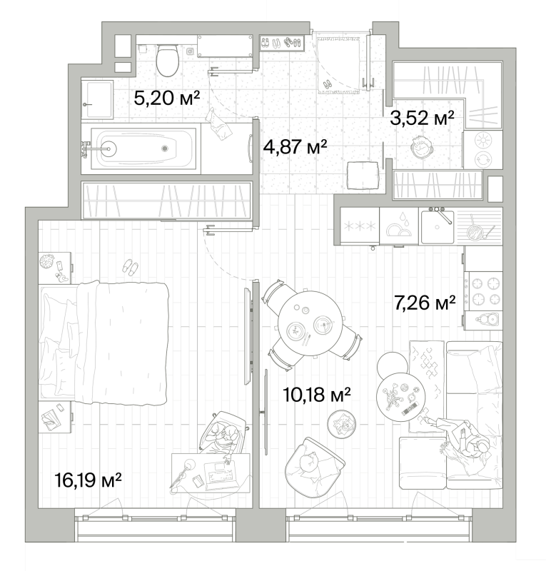 2 ккв (Евро) 47,2 м²