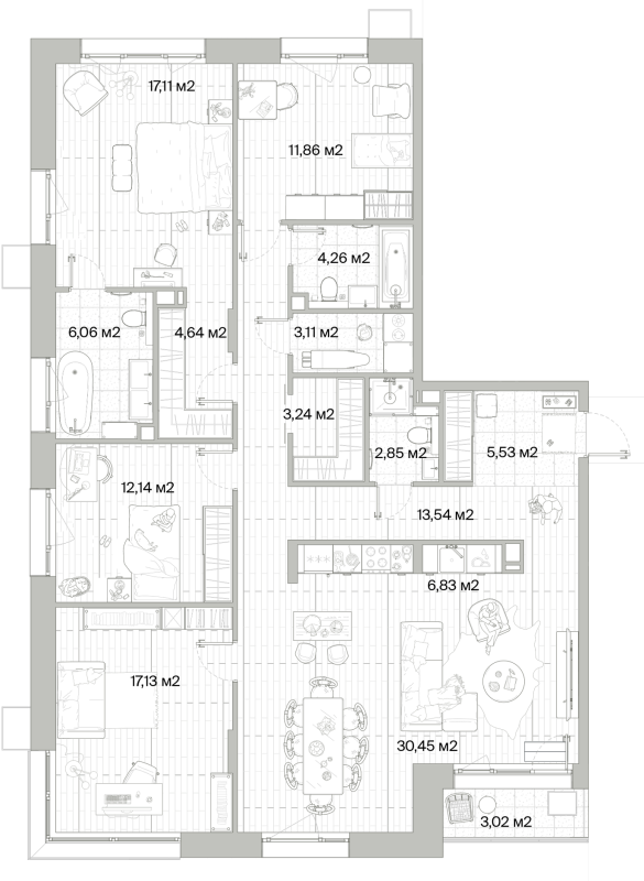 5 ккв (Евро) 139,7 м²