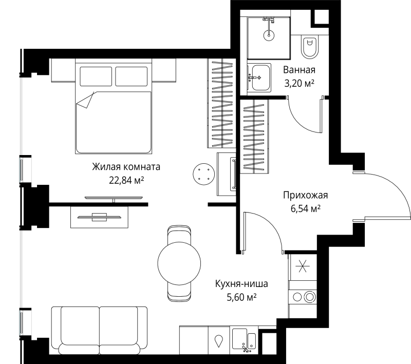2 ккв (Евро) 38,2 м²