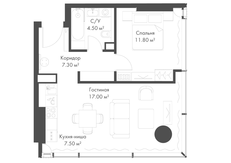 2 ккв (Евро) 48,1 м²