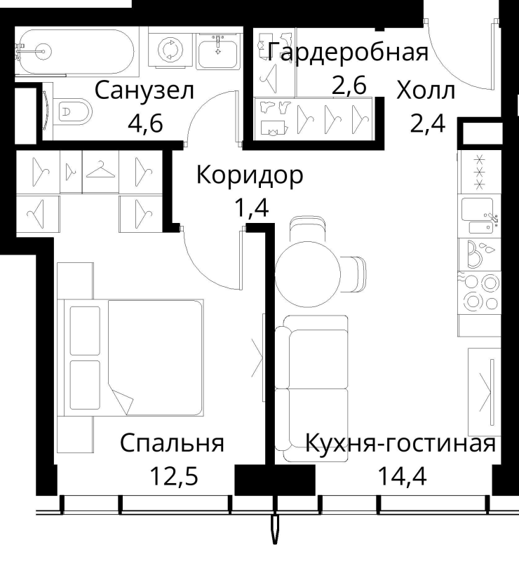 1 ккв 37,9 м²