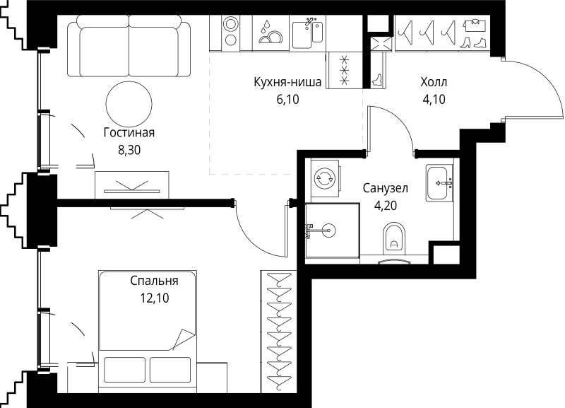 1 ккв 35,1 м²