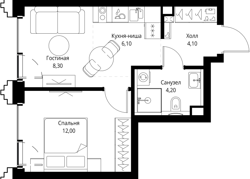 1 ккв 35,1 м²