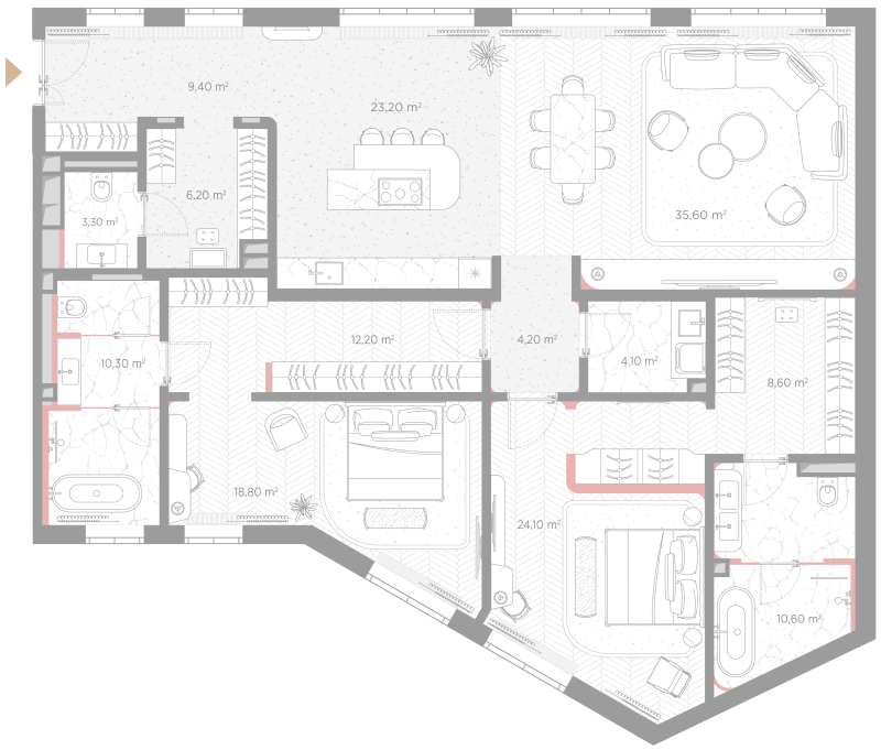 3 ккв (Евро) 170,6 м²