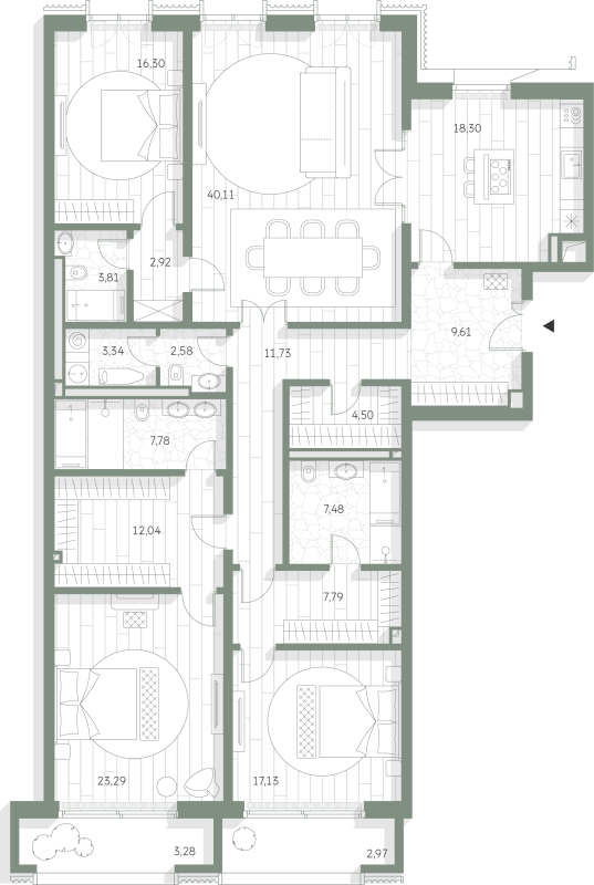 5 ккв (Евро) 195 м²