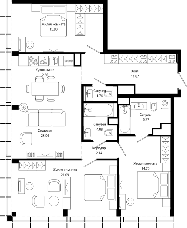 4 ккв (Евро) 103,1 м²