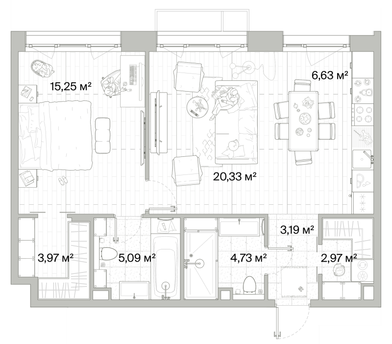 2 ккв (Евро) 62,2 м²