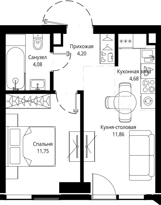 2 ккв (Евро) 36,4 м²