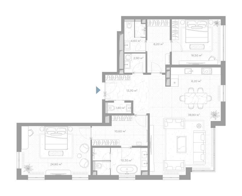 3 ккв (Евро) 138,4 м²