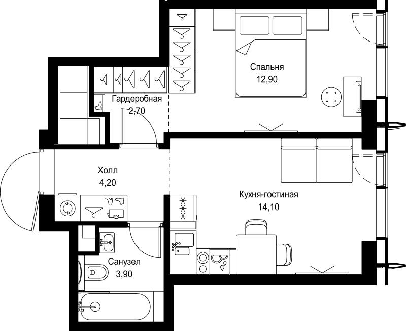 1 ккв 37,8 м²
