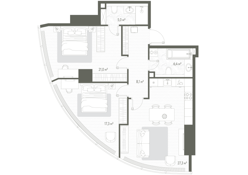 3 ккв (Евро) 85,1 м²