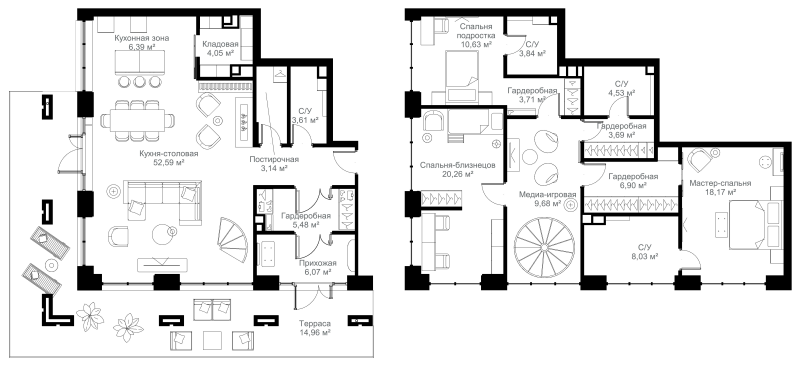 4 ккв (Евро) 203,2 м²
