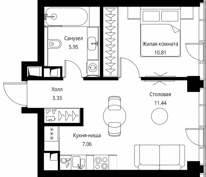 2 ккв (Евро) 38,6 м²
