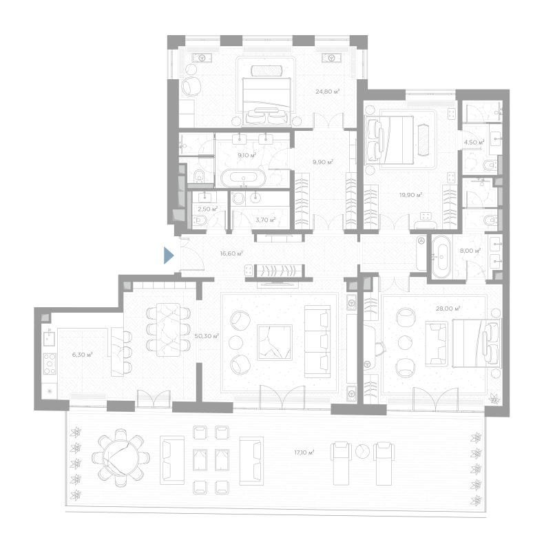 4 ккв (Евро) 200,7 м²