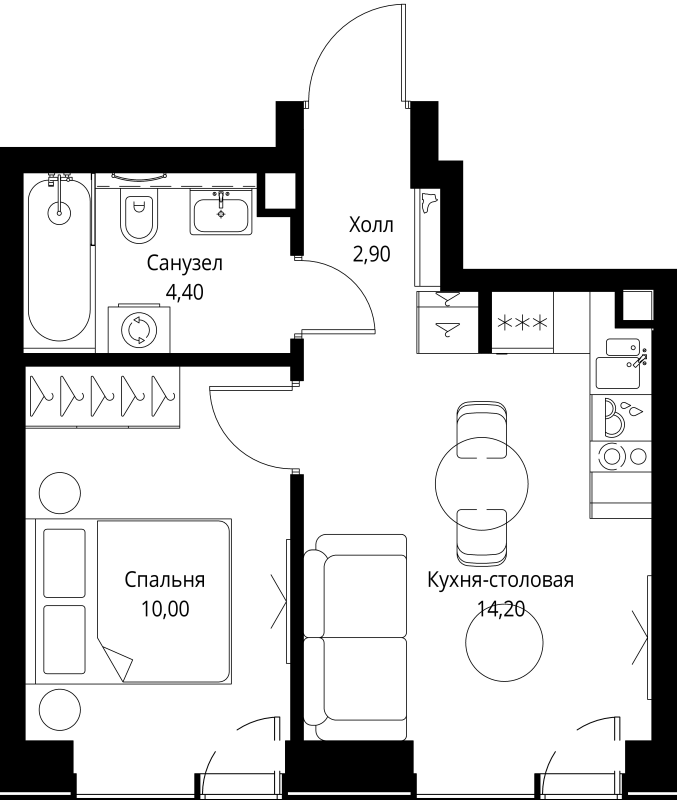 1 ккв 31,5 м²