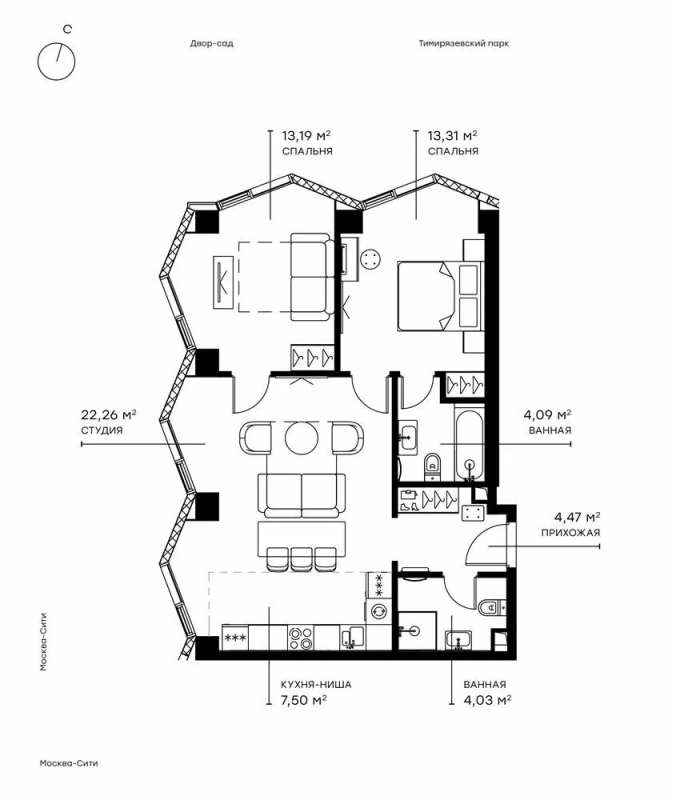 3 ккв (Евро) 69,5 м²