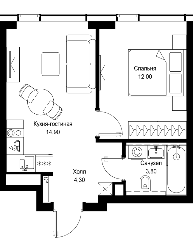 1 ккв 35 м²
