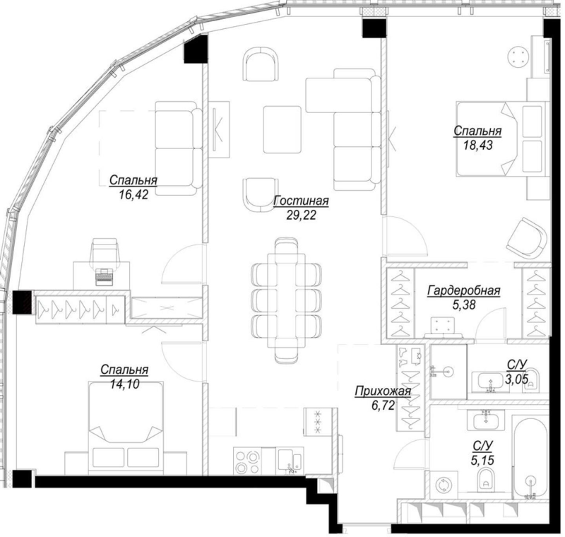 4 ккв (Евро) 103 м²
