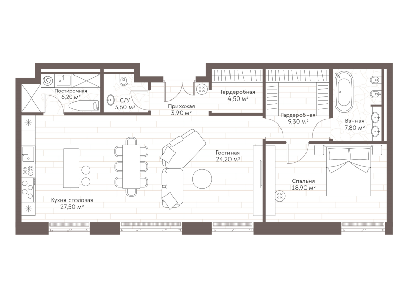 2 ккв (Евро) 105,9 м²