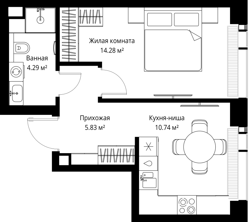 1 ккв 35,1 м²
