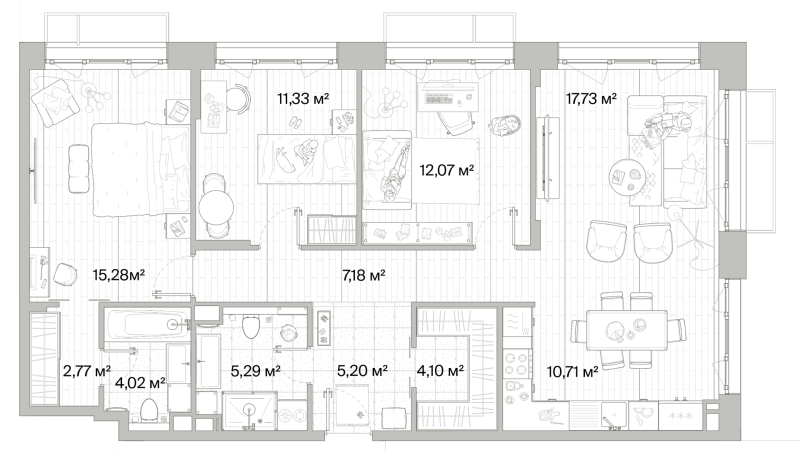 4 ккв (Евро) 95,7 м²