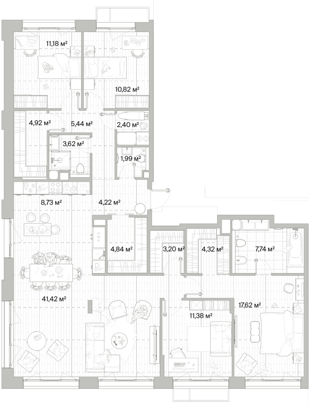 5 ккв (Евро) 143,8 м²