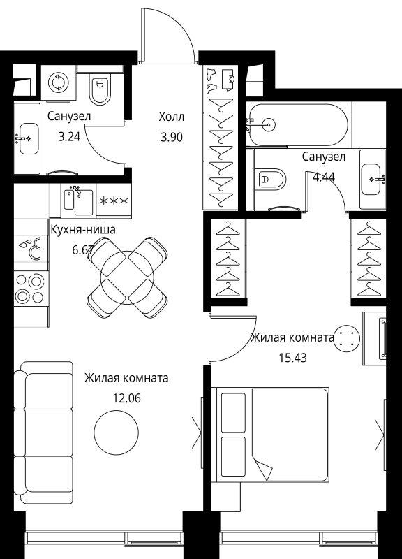 4 ккв (Евро) 89,2 м²