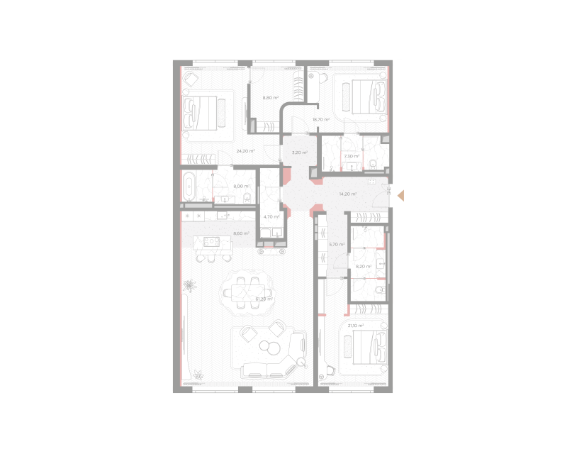 4 ккв (Евро) 192,1 м²