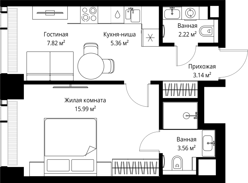 1 ккв 38,1 м²