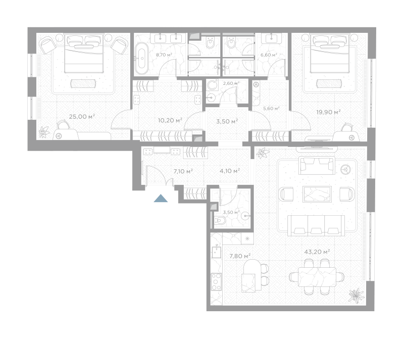 3 ккв (Евро) 147,8 м²