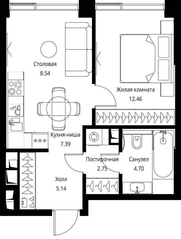2 ккв (Евро) 41 м²