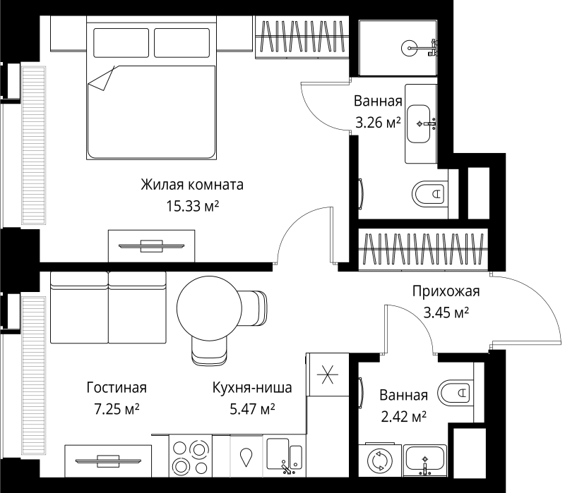 1 ккв 37,2 м²