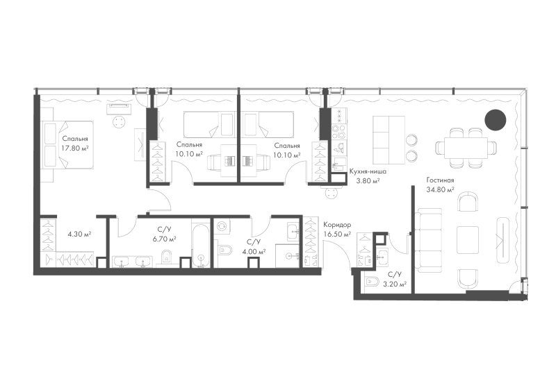 4 ккв (Евро) 113 м²