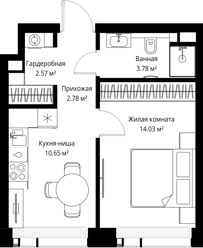 1 ккв 33,8 м²