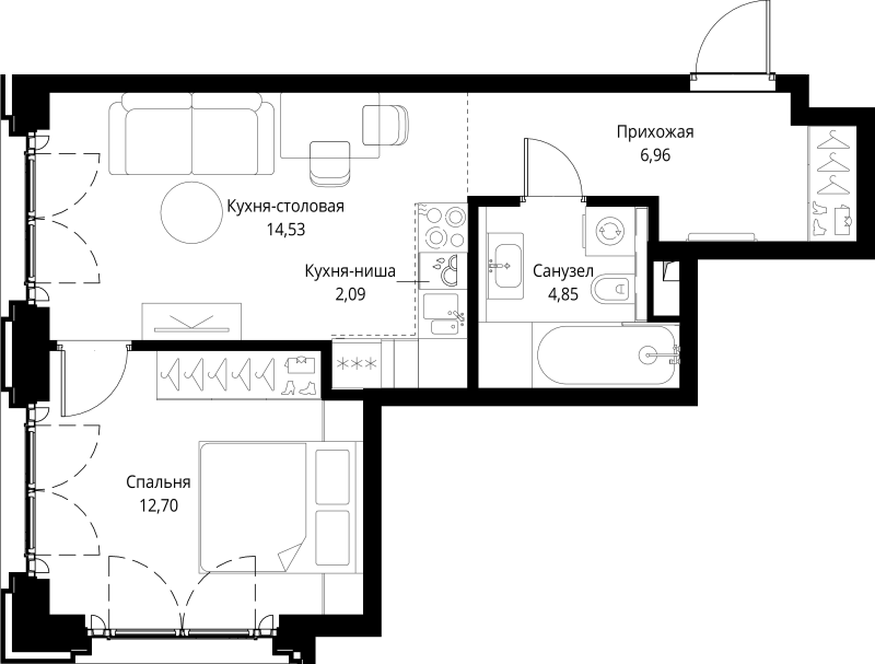 2 ккв (Евро) 41,1 м²