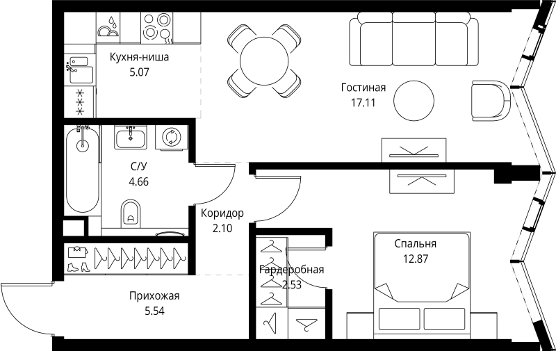 2 ккв (Евро) 49,9 м²
