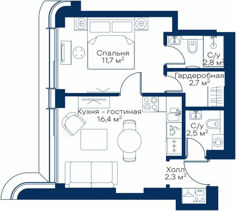 2 ккв (Евро) 37,9 м²