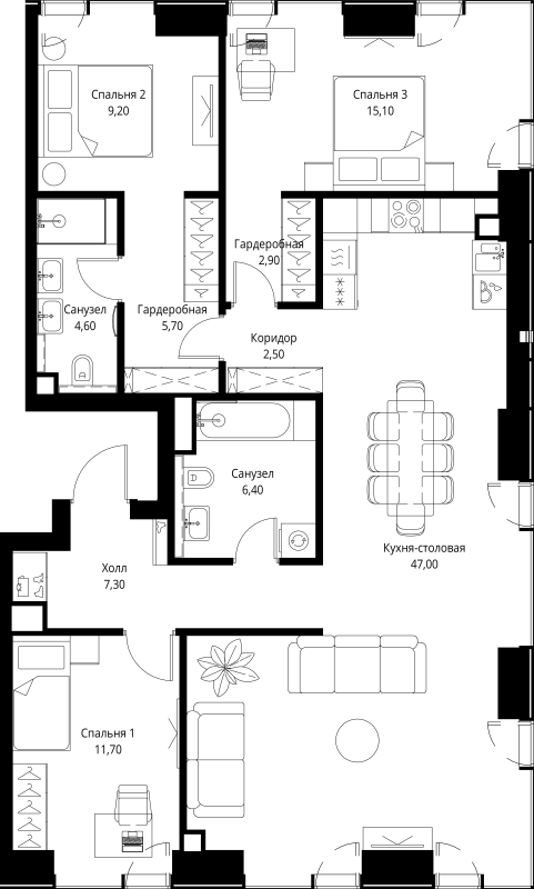 4 ккв (Евро) 112,4 м²