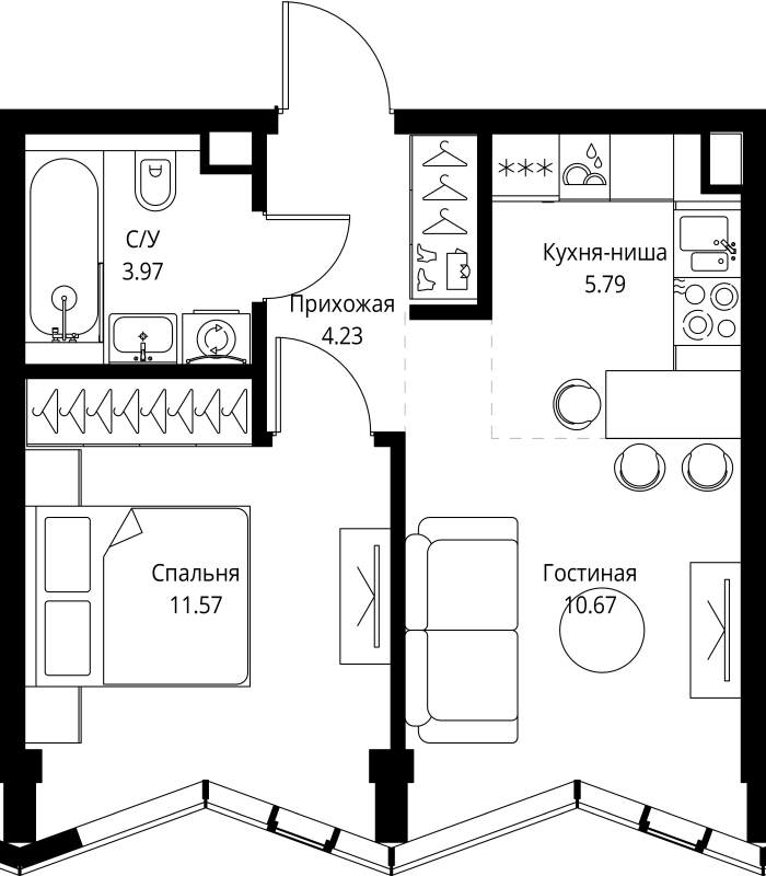 2 ккв (Евро) 36,2 м²