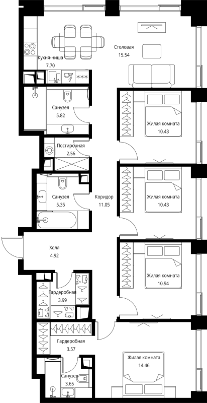 5 ккв (Евро) 110,4 м²