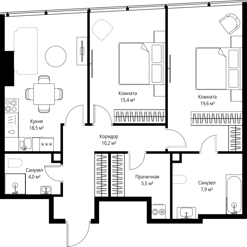 3 ккв (Евро) 81,1 м²