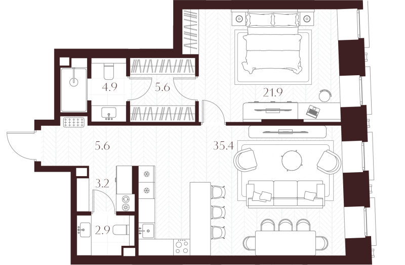 2 ккв (Евро) 79,5 м²