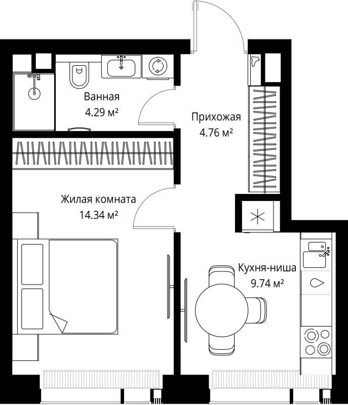 1 ккв 33,1 м²