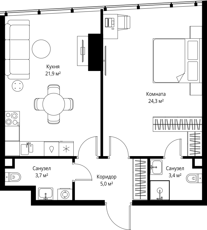 2 ккв (Евро) 58,3 м²