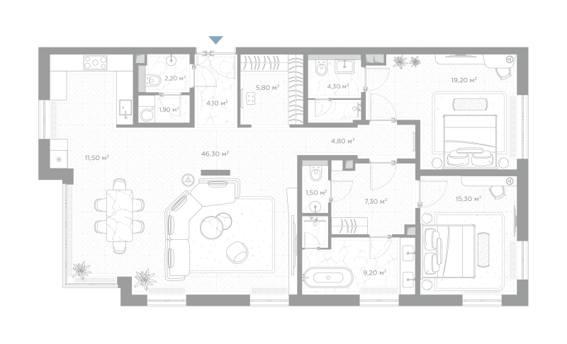 3 ккв (Евро) 133,4 м²