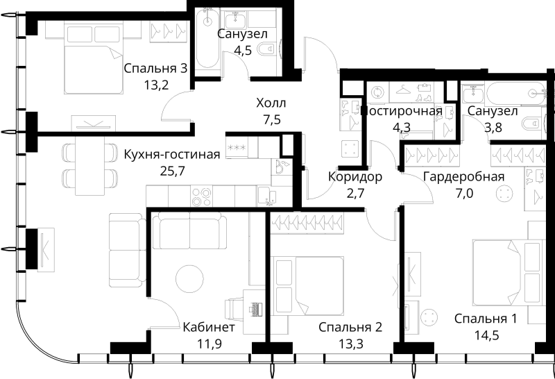 5 ккв (Евро) 108,4 м²